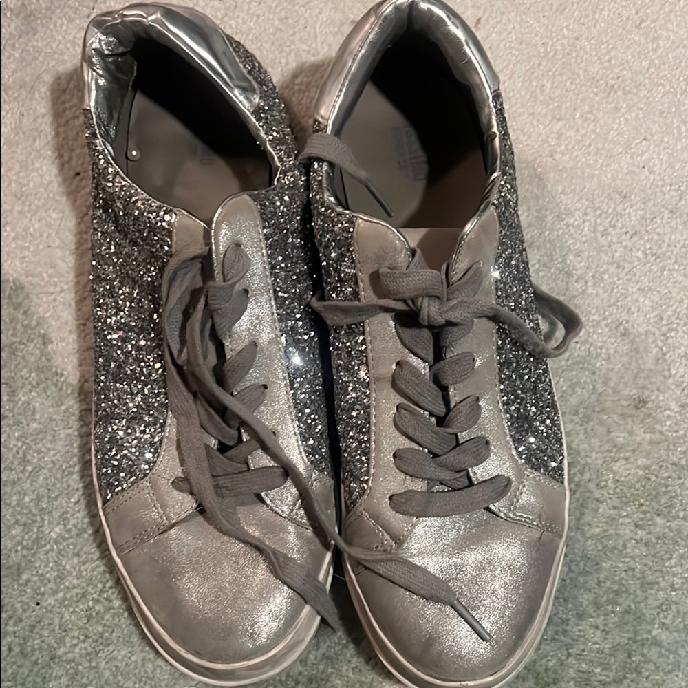 Silver Glitter Women's Sneakers